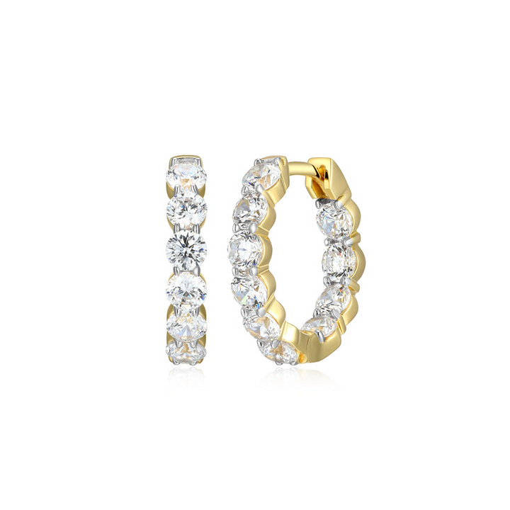 Sterling Silver Lab Grown Diamond Hoop Earrings