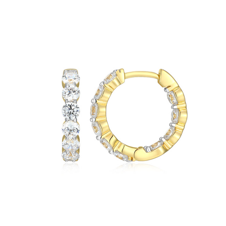 Sterling Silver Lab Grown Diamond Hoop Earrings