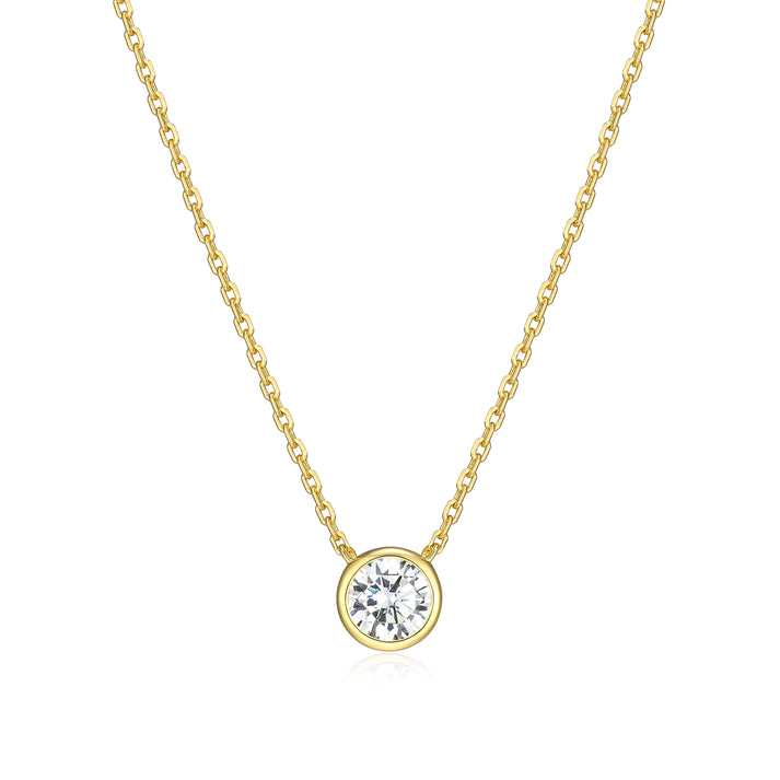 Sterling Silver Yellow Gold Plated 1/2 Carat Lab Grown Diamond Pendant