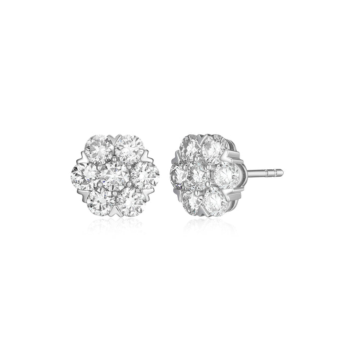 Sterling Silver Cluster Stud Earrings
