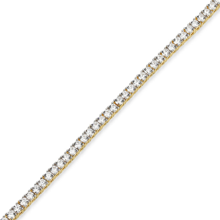 Sterling Silver Yellow tone Lab Diamond Tennis Bracelet