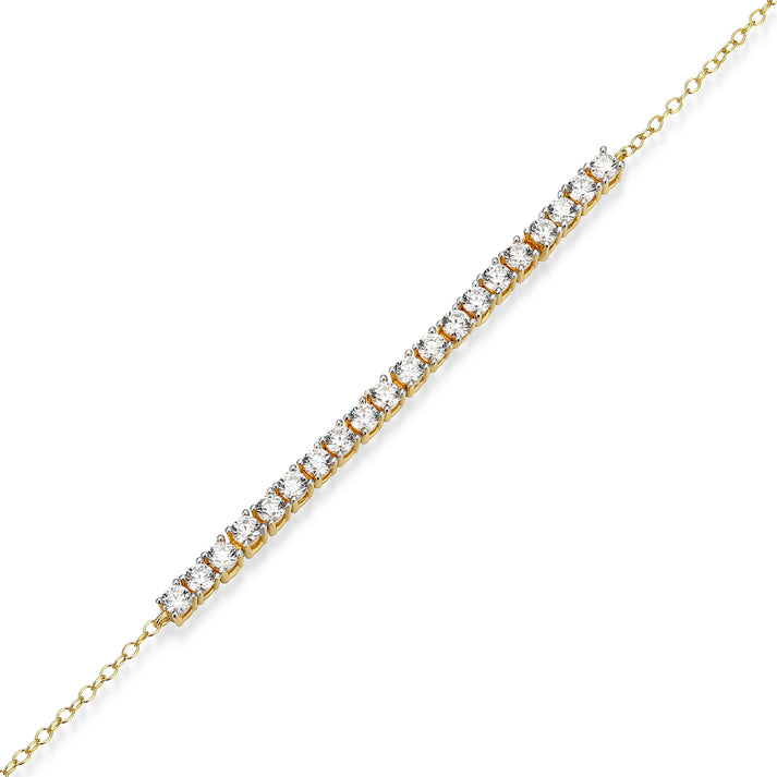 Sterling Silver Lab Diamond Yellow Tone Bracelet