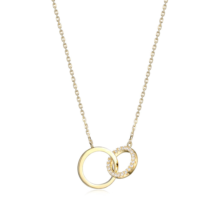 Sterling Silver Yellow tone Circles Necklace