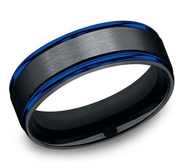 Blue and Black Wedding Band