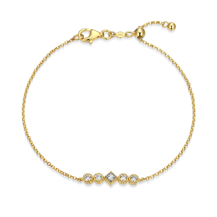 Sterling Silver Yellow Bezel Set Bracelet