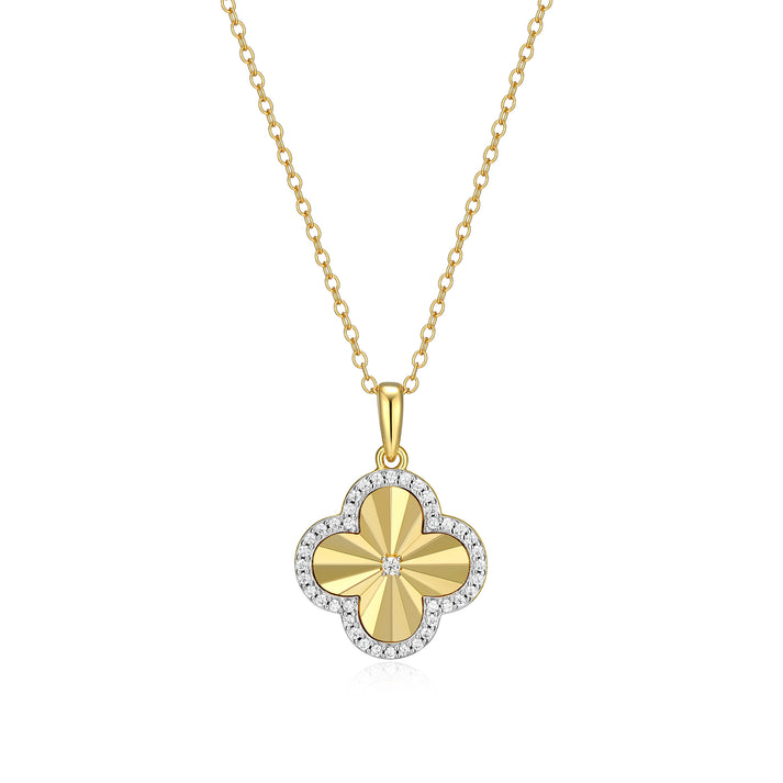 Sterling Silver Yellow Clover Pendant