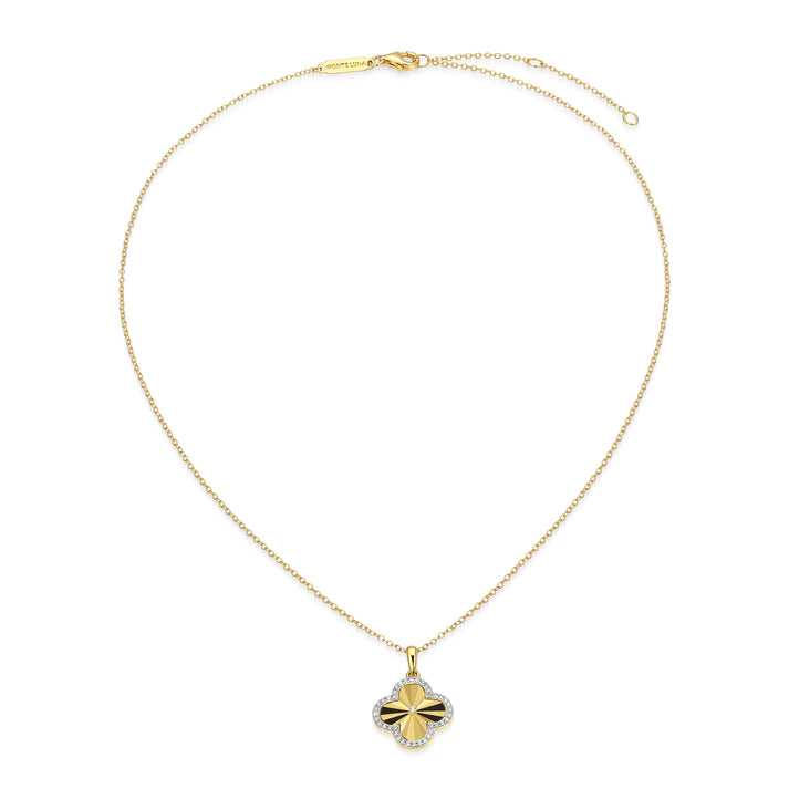 Sterling Silver Yellow Clover Pendant