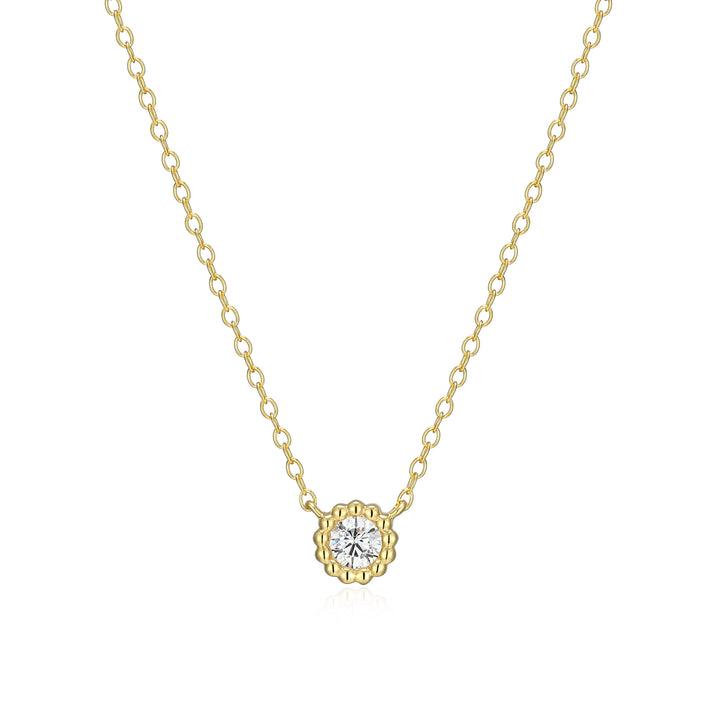Sterling Silver Yellow Solitaire Lab Diamond Necklace