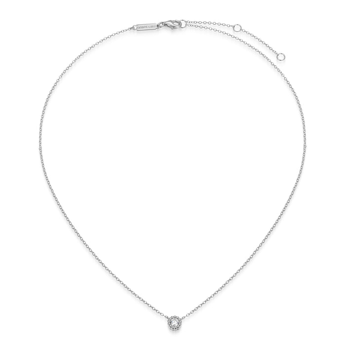 Sterling Silver White Solitaire Necklace