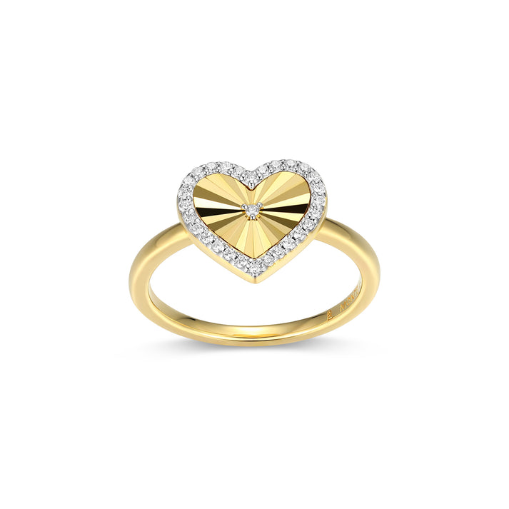 Sterling Silver Yellow Tone Heart Ring