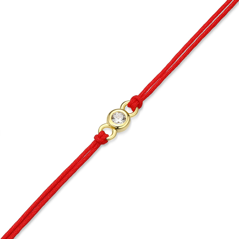 Sterling Silver Yellow Tone Bezel Set Silk Cord Bracelet