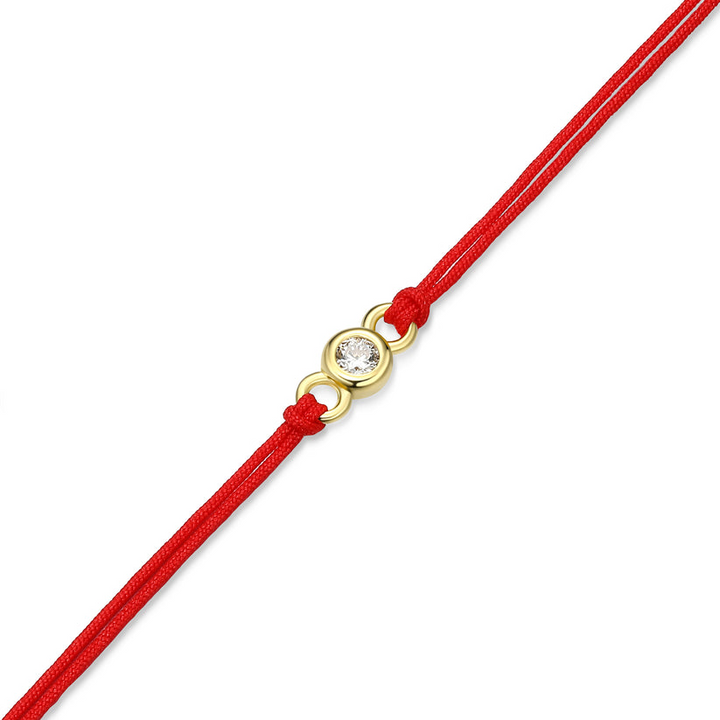 Sterling Silver Yellow Bezel Set Silk Cord Bracelet