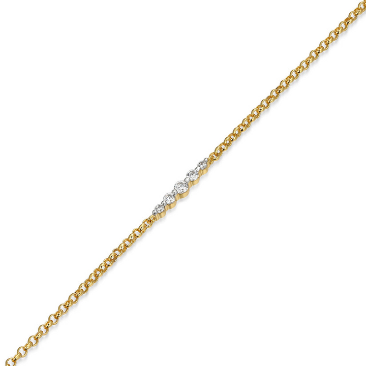 Sterling Silver Yellow Tone Lab Diamond Bracelet