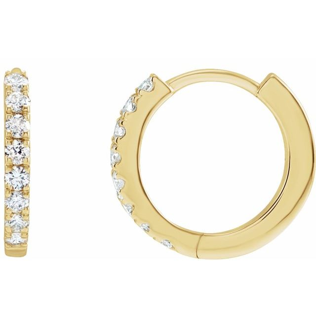 14k Yellow Lab Grown 12mm Diamond Earrings 0.20 cttw