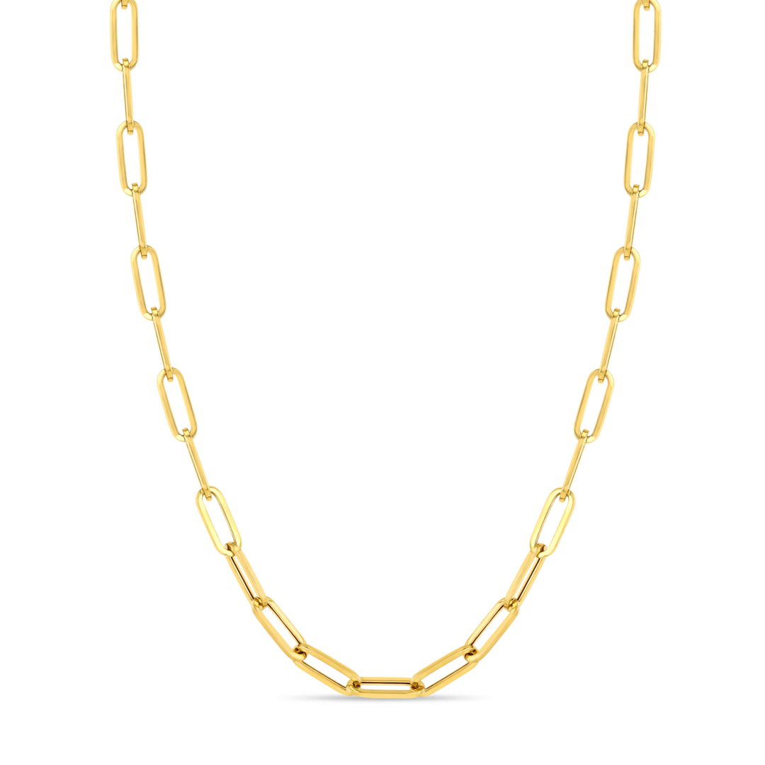 14k Yellow Paper Clip Chain 15mm