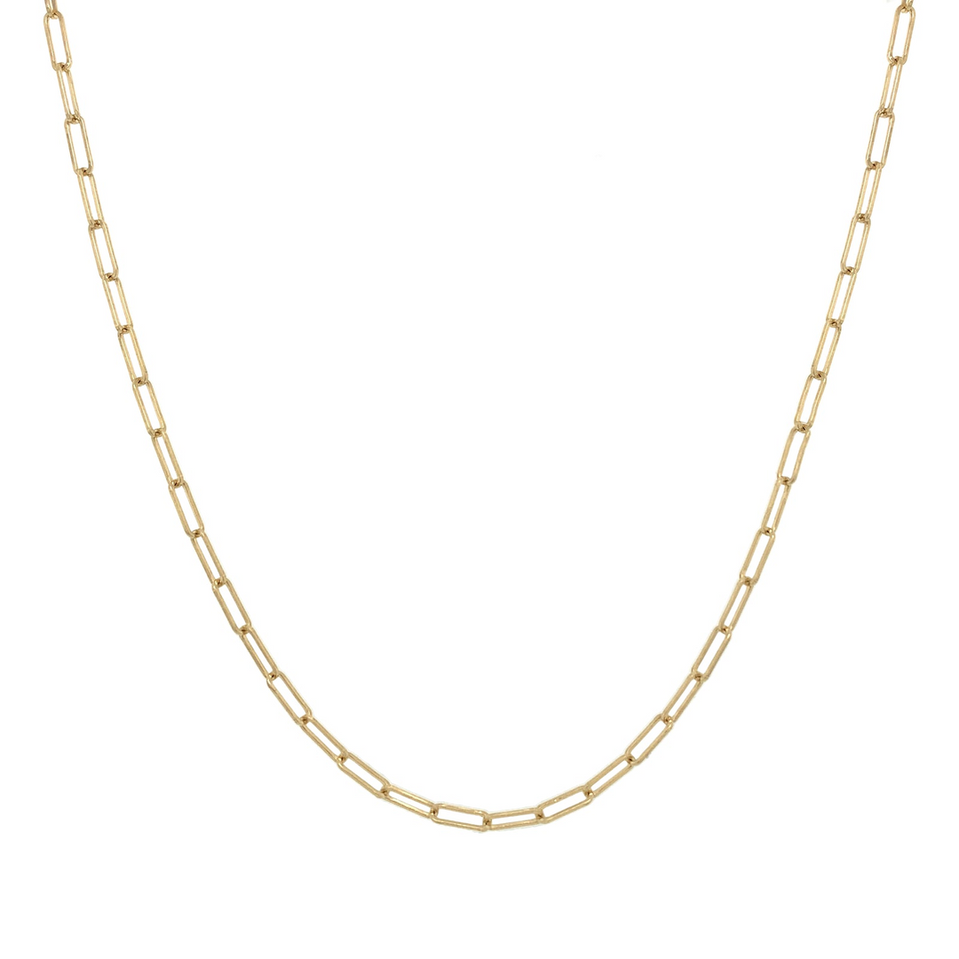 14k Yellow Paper Clip Chain 9mm