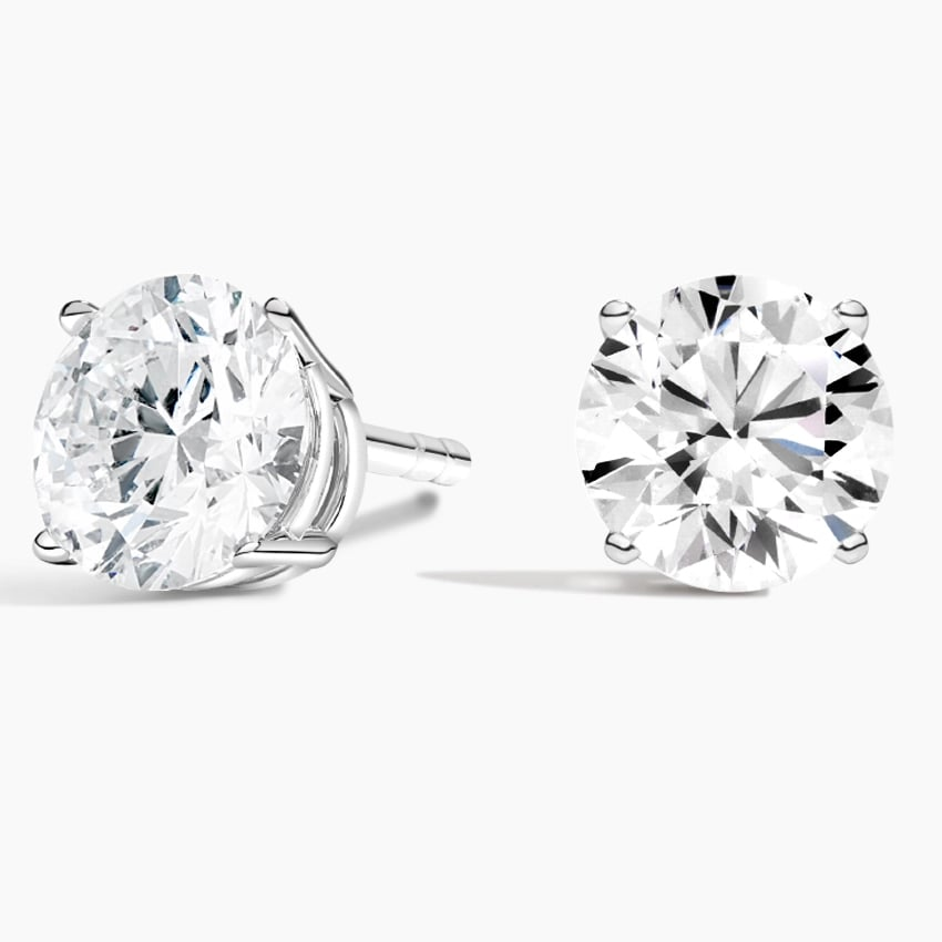 14k White Lab Grown Diamond Earrings 2.14 cttw