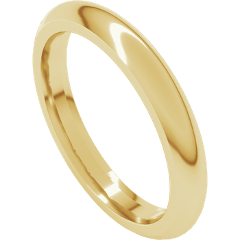 14k Yellow Half Round Gold Band