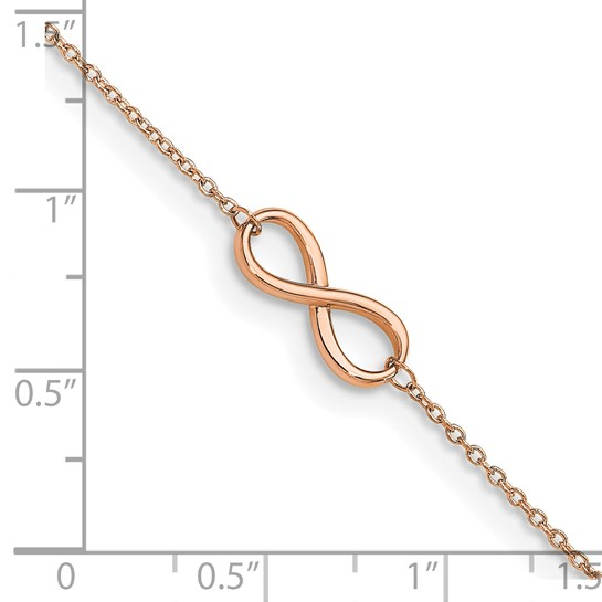 14k Rose Gold Infinity Ankle Bracelet