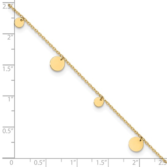 14k Yellow Ankle Bracelet 9 inch