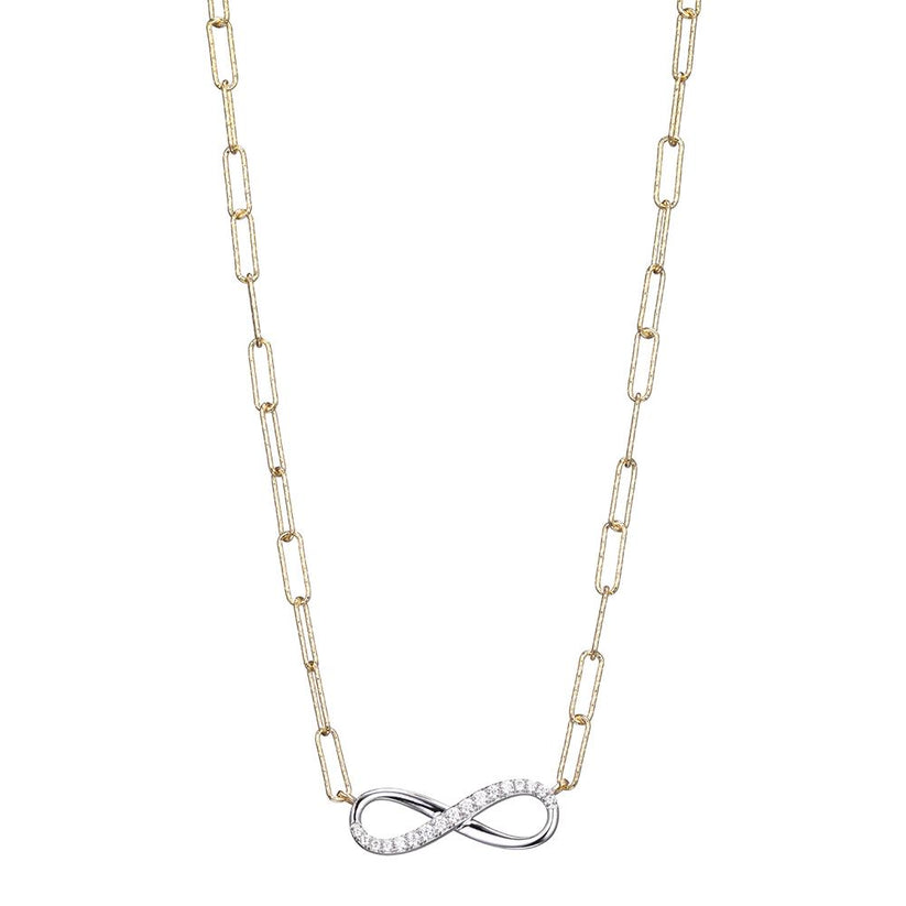 Sterling Silver Two Tone Silver Necklace