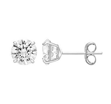 14k 6mm Cubic Zirconia Stud Earrings