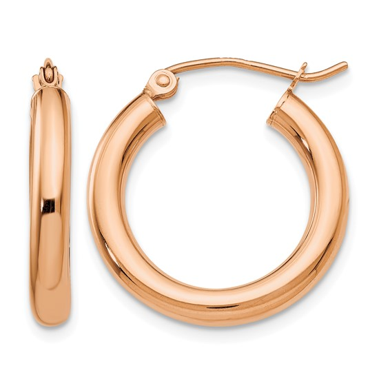 14k Rose Medium Hoop Earrings