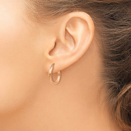 14k Rose Medium Hoop Earrings