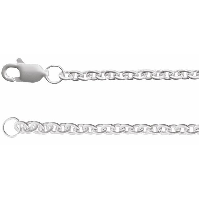 14k White Cable Link Chain