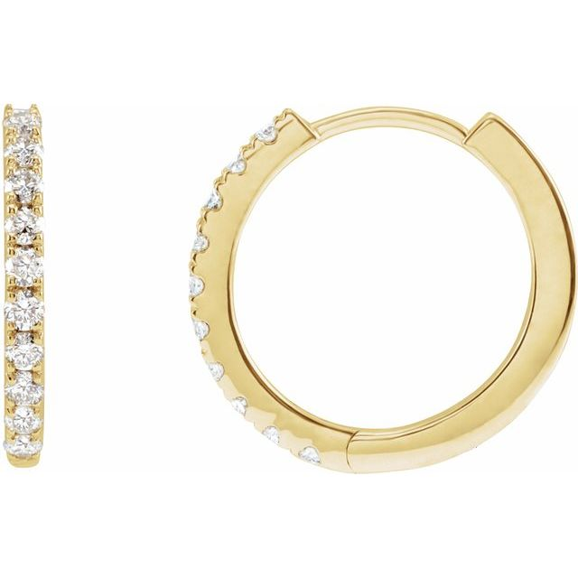 14k Yellow Lab Grown Diamond Huggies 0.25 cttw