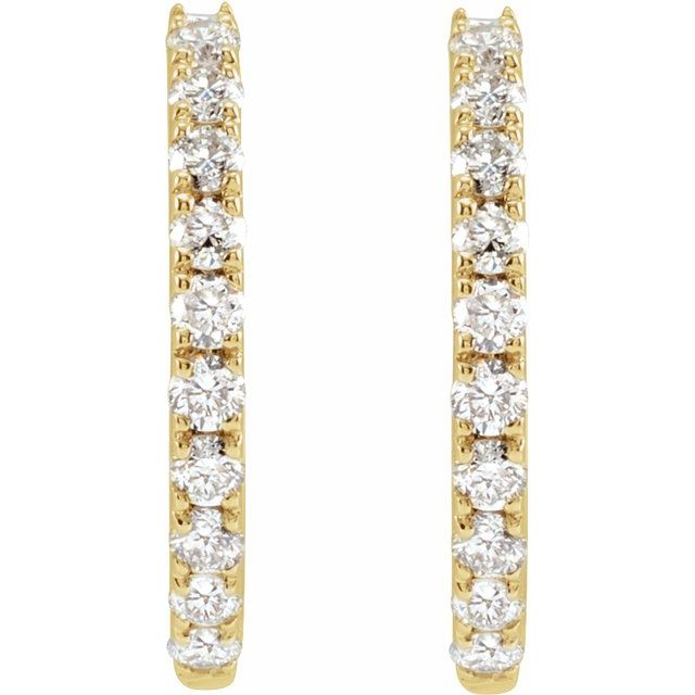14k Yellow Lab Grown Diamond Huggies 0.25 cttw