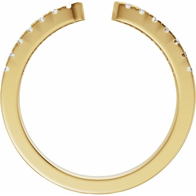 14k Yellow Prong Set 0.16ctw Round Diamond Wedding Band