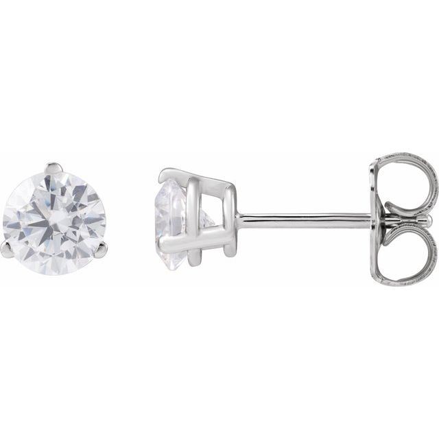 14k White Lab Grown Diamond Earrings 0.75 cttw