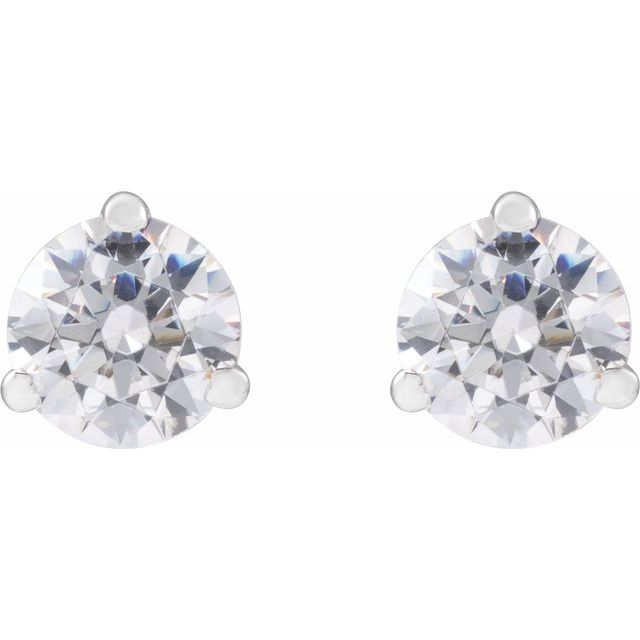 14k White Lab Grown Diamond Earrings 0.75 cttw