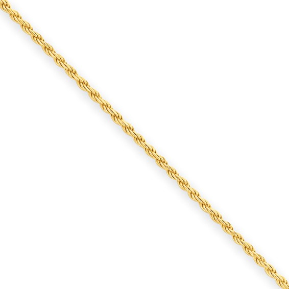 Sterling Silver Yellow Rope Chain 20 inches long