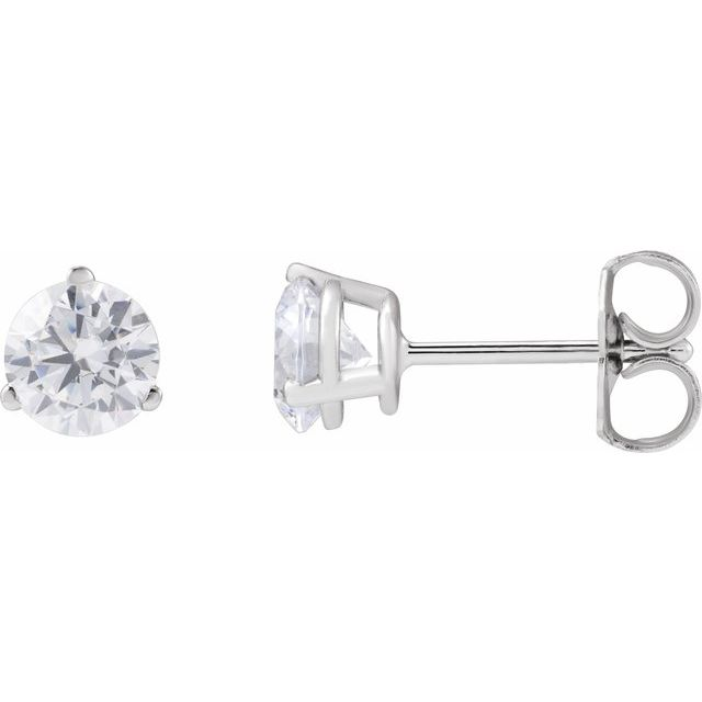 14k White Lab Grown Diamond Earrings 1.00 cttw