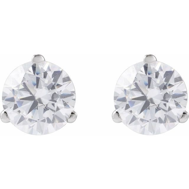 14k White Lab Grown Diamond Earrings 1.00 cttw