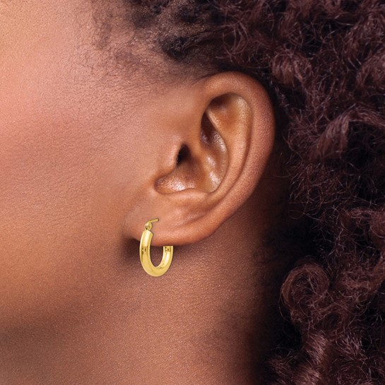 14k Yellow Gold Medium Hoop Earrings