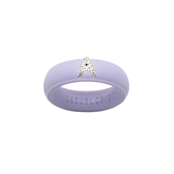 14k White Initial A Diamond Fashion Rings