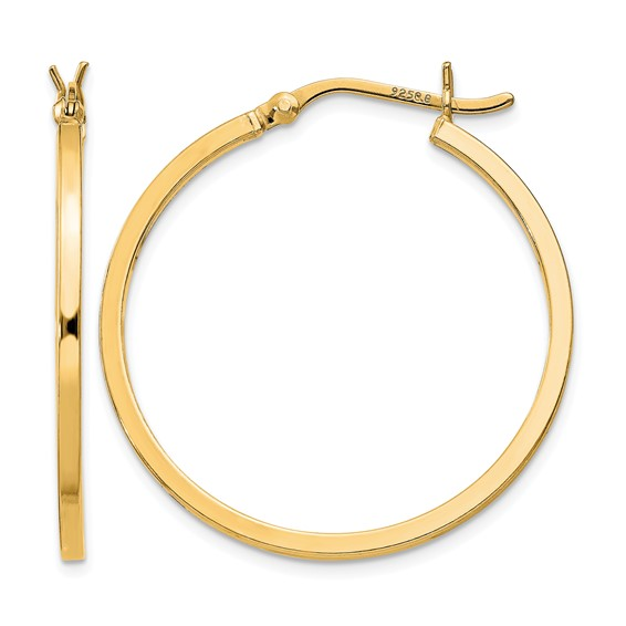 Sterling Silver Yellow Medium Hoop Earrings