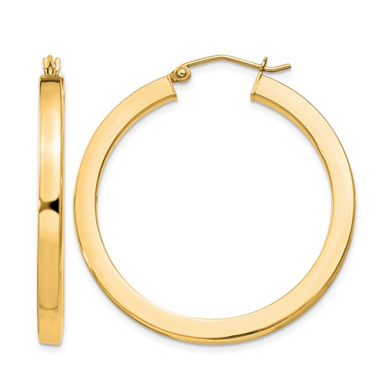 Sterling Silver Yellow Large Hoop Earrings