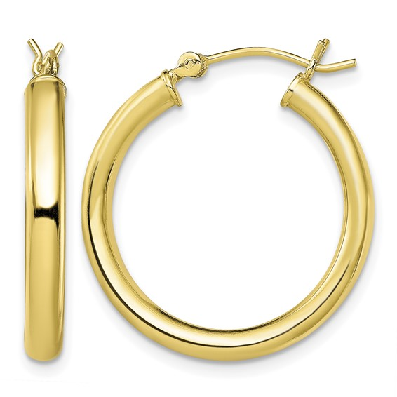 Sterling Silver Yellow Medium Hoop Earrings