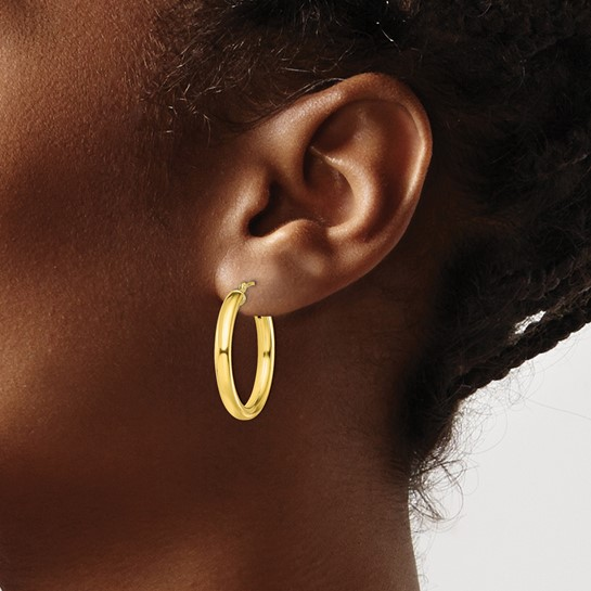 Sterling Silver Yellow Medium Hoop Earrings