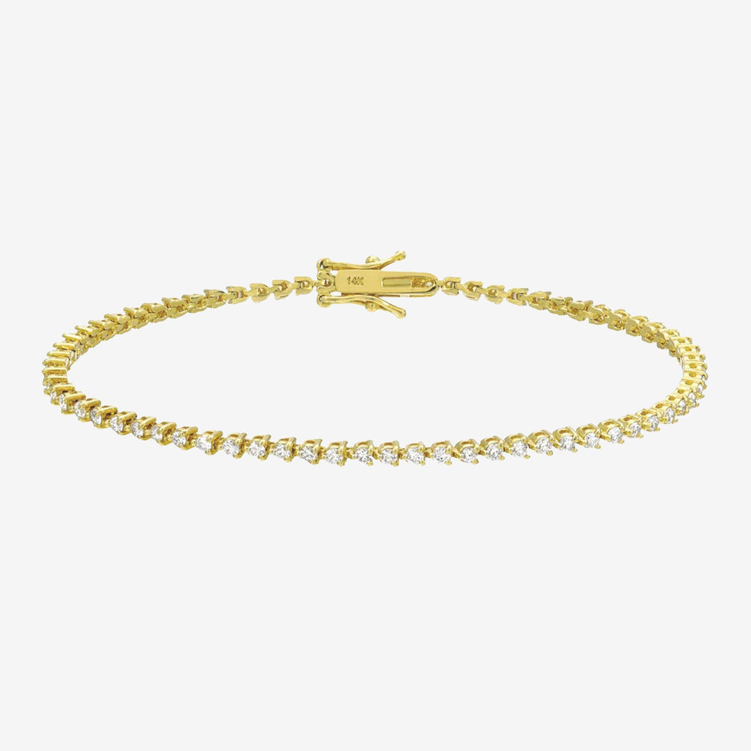 14k Yellow Lab Grown Diamond 3 prong Bracelet 0.92 cttw
