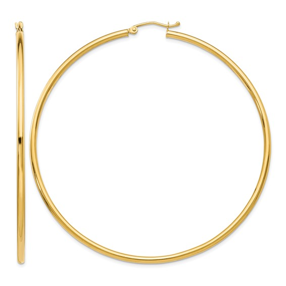 14k Yellow Large Hoop Earrings