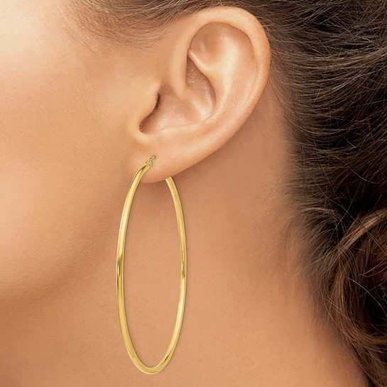 14k Yellow Large Hoop Earrings
