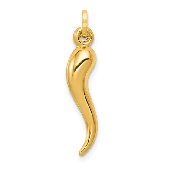 14k Yellow Italian Horn Charm