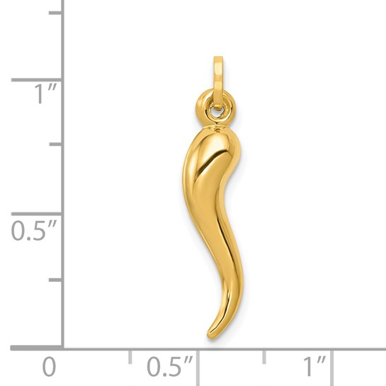 14k Yellow Italian Horn Charm