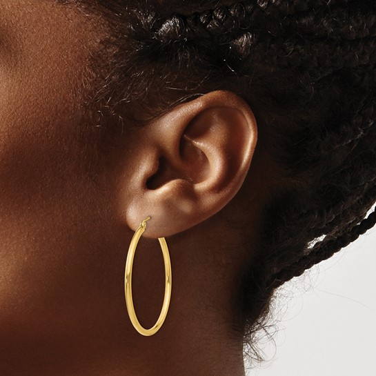 14k Yellow Medium Hoop Earrings