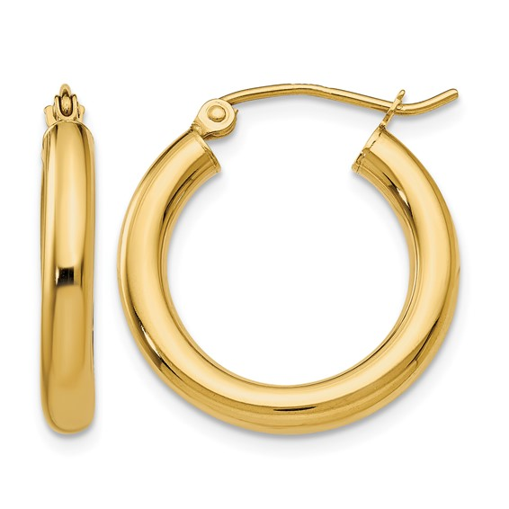 14k Yellow Medium Hoop Earrings